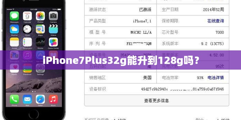 iPhone7Plus32g能升到128g吗？