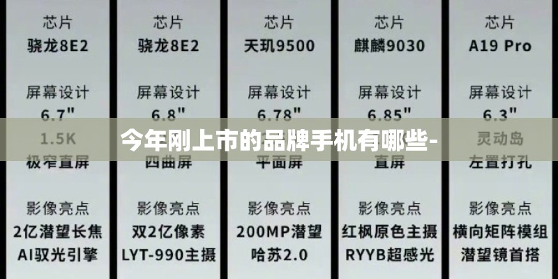 今年刚上市的品牌手机有哪些-