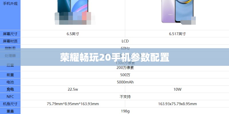 荣耀畅玩20手机参数配置 荣耀畅玩20手机参数配置