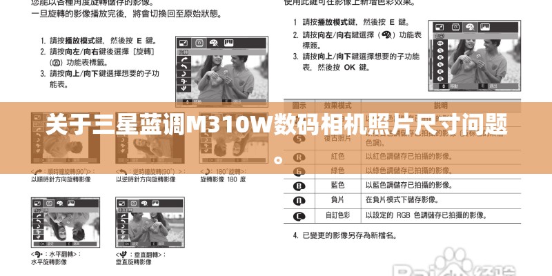 关于三星蓝调M310W数码相机照片尺寸问题。